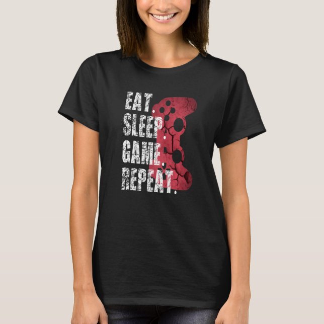 Camiseta Juegos de video de gamer Eat Sleep Game Niños Adol (Anverso)