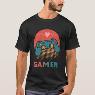 Camiseta Juegos De Video De Gamer Heartbeat Para Jugadores 