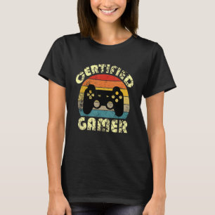 Camiseta Juegos de video divertidos y certificados de gamer