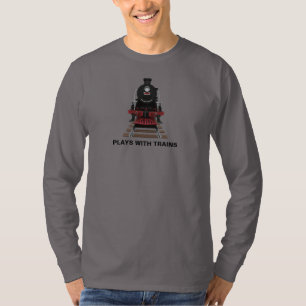 Camiseta Juegos del motor del tren con los trenes o el