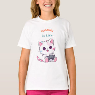 Camiseta Juegos es el Chica de juego de gatos de la vida