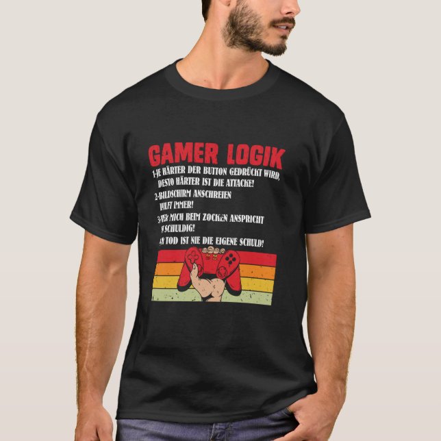 Camiseta Juegos Niños GAMER LOGIC Divertidos Videojuegos Vi (Anverso)