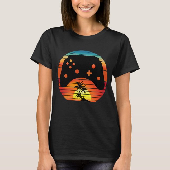 CAMISETA JUEGOS RETRO ATARDECER (Anverso)