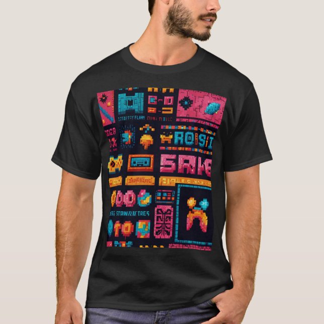 Camiseta Juegos Retro: Un paraíso Pixelado (Anverso)