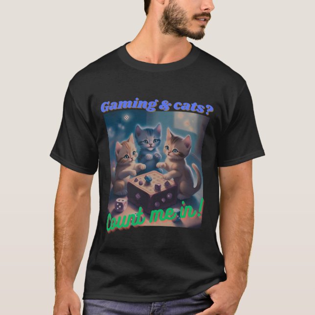 Camiseta Juegos y gatos (Anverso)
