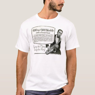 Camiseta Juegue el anuncio del vintage del saxofón