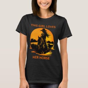 Camiseta Juerga de la gallina de los caballos Cute Chica ca