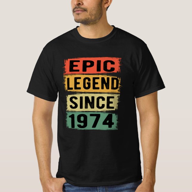 Camiseta Jueves 1974 Leyenda épica 51º cumpleaños (Anverso)