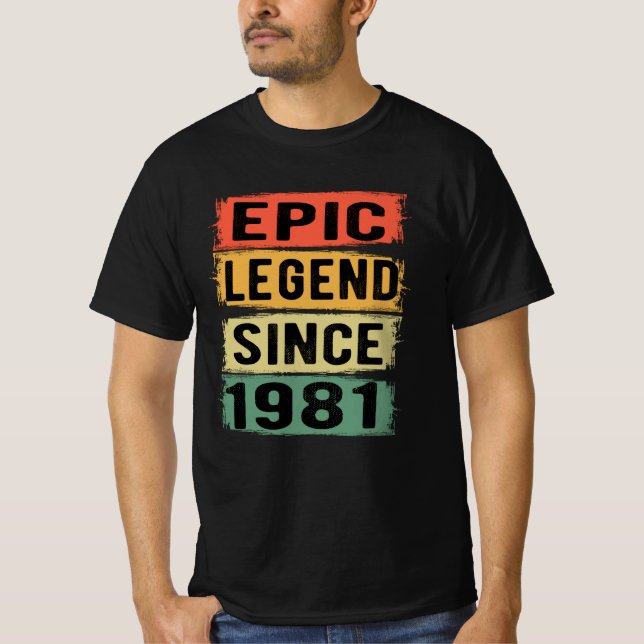 Camiseta Jueves 1981 Leyenda épica 44º cumpleaños (Anverso)