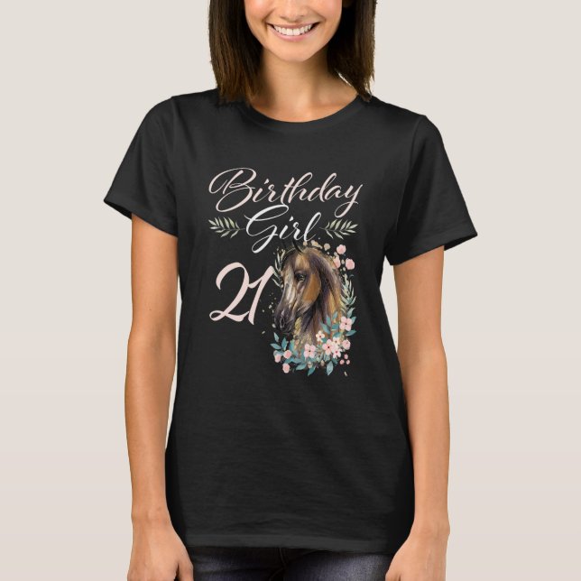 Camiseta Jueves 21.º Chica de cumpleaños Caballo de 21 años (Anverso)