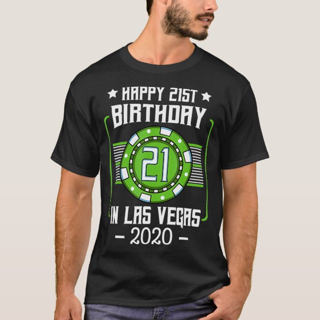 Camiseta Jueves 21 en Las Vegas 2020 Poker Chip Bday Pa (Anverso)