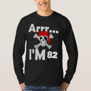 Camiseta Jueves 82 de cumpleaños del cráneo pirata de 82 añ