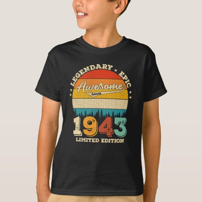 Camiseta Jueves de cumpleaños 1943, 82 años, increíble rega (Anverso)