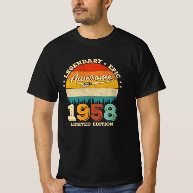Camiseta Jueves de cumpleaños 1958, 67 años, increíble rega (Anverso)