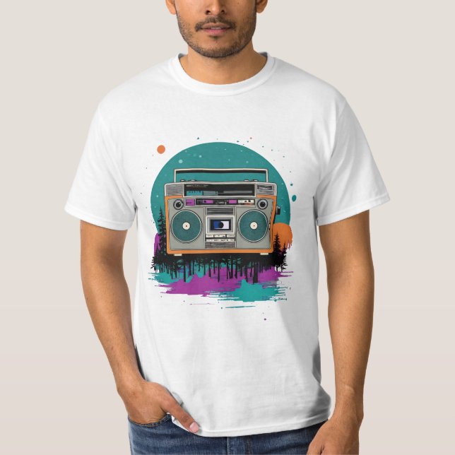Camiseta Jueves de retroceso: arte de Boombox de los 70 (Anverso)