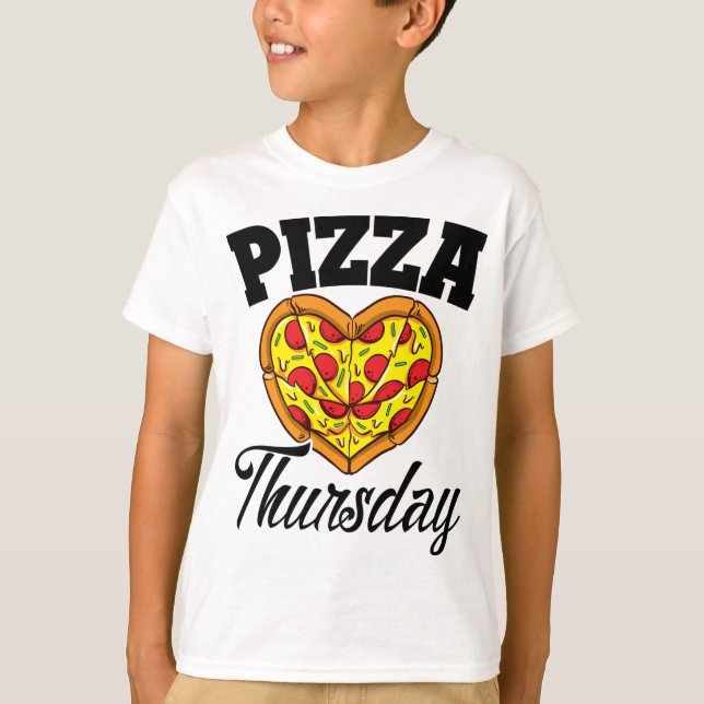 Camiseta Jueves Pizza Noche Funny Pizza Lover comida rápida (Anverso)