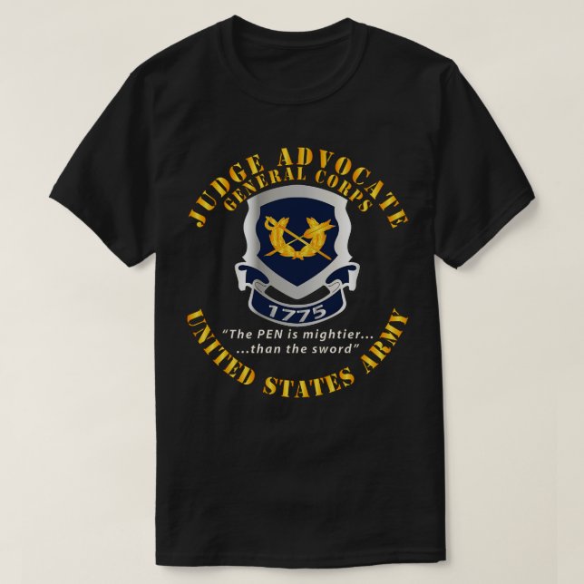 Camiseta Juez Abogado General Corps Escudo Pen es más leve (Diseño del anverso)