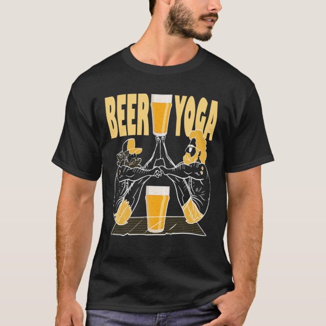 Camiseta JUGA DE BEER, Budistas De Yoga Mat En Yoga Ejercic (Anverso)