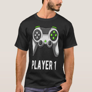Camiseta Jugador 1 equipo de juego de video que coincide co