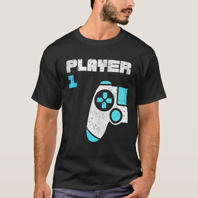 Camiseta Jugador 1 Jugador 2 Jugador Coincidiendo con Amigo (Anverso)