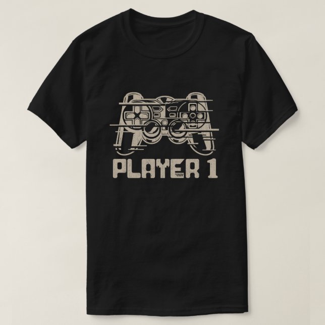 Camiseta Jugador 1 Jugador 2 Pareja de Jugador Coincidiendo (Diseño del anverso)