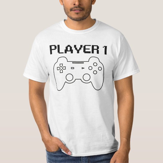 Camiseta jugador 1 jugador divertido (Anverso)