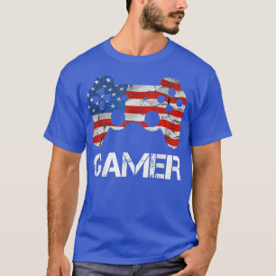 Camiseta Jugador 4 De Julio Videojuego De Bandera Estadouni