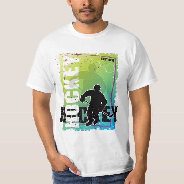 Camiseta Jugador abstracto de hockey (macho) (Anverso)