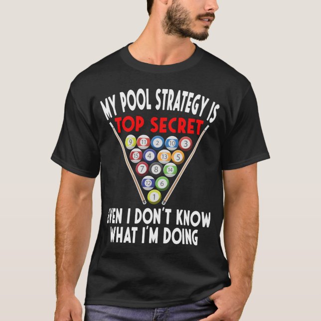 Camiseta Jugador Billiard Gracioso de Estrategia de Pool Se (Anverso)