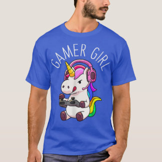 Camiseta Jugador Chica Unicorn Gaming Cute videojuego Gift
