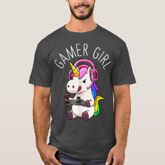 Camiseta Jugador Chica Unicorn Gaming Cute videojuego Gift