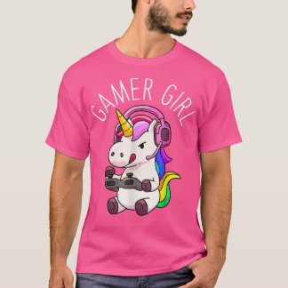Camiseta Jugador Chica Unicorn Gaming Cute videojuego Gift