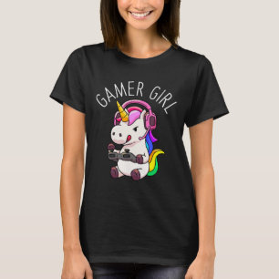 Camiseta Jugador Chica Unicorn Gaming Cute videojuego Gift