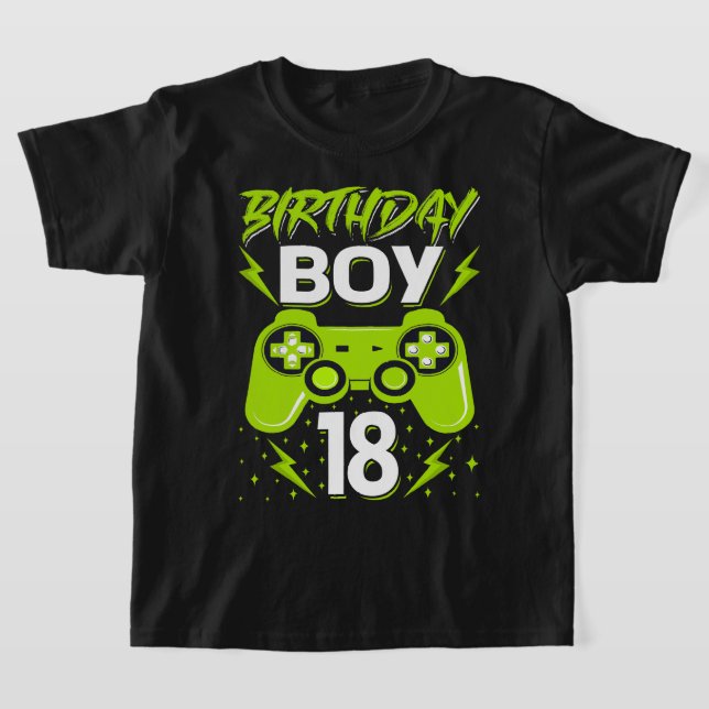 Camiseta Jugador controlador de videojuegos Birthday Boy 18 (Distribución)