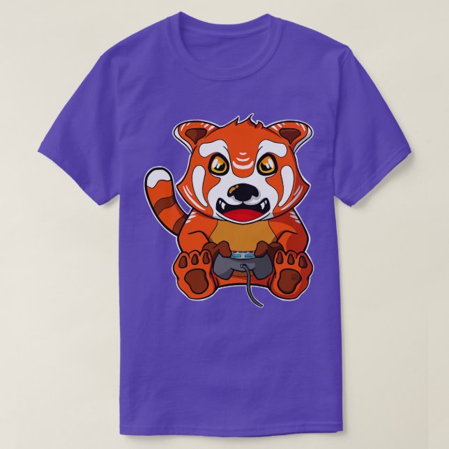 Camiseta Jugador Cute Panda Rojo de Juego (Diseño del anverso)