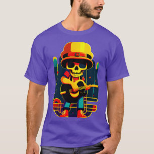 Camiseta Jugador Cute Skeleton Rock Guitar De Music Sk