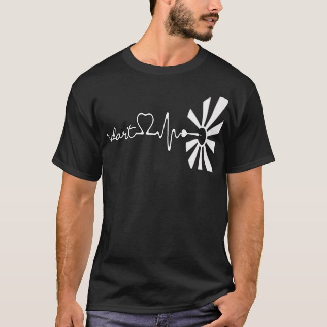 Camiseta Jugador Dart lanzando tablero de dardos Heartbeat  (Anverso)