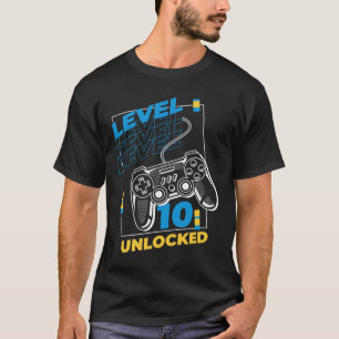 Camiseta Jugador de 10 años Jugando 10 cumpleaños - Nivel 1