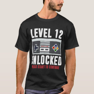 Camiseta Jugador de 12 años de nivel 12 desbloqueado 12º cu