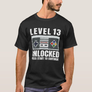 Camiseta Jugador de 13 años de nivel 13 desbloqueado 13 cum