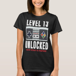 Camiseta Jugador de 13 años de nivel 13 desbloqueado 13 cum