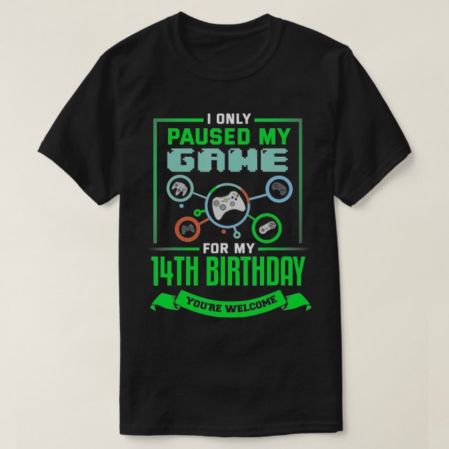 Camiseta Jugador de 14 años Regalo de cumpleaños 14th BDay  (Diseño del anverso)