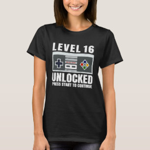 Camiseta Jugador de 16 años de nivel 16 desbloqueado 16 cum