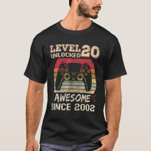 Camiseta Jugador de 20 años Cumpleaños 20 Nivel Desbloquead