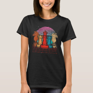 Camiseta Jugador de ajedrez de juegos de mesa retro