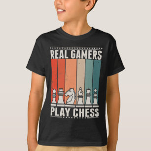 Camiseta Jugador de ajedrez retro juego de mesa de ajedrez