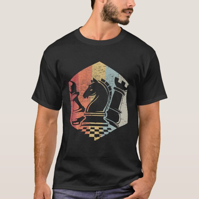 Camiseta Jugador de ajedrez retro vintage (Anverso)