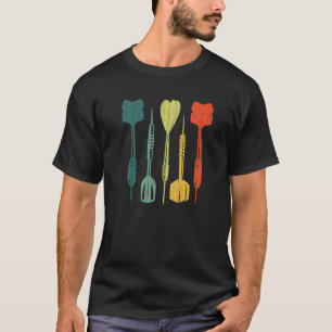 Camiseta Jugador de arte gráfico retro Darts Dartboard Bull
