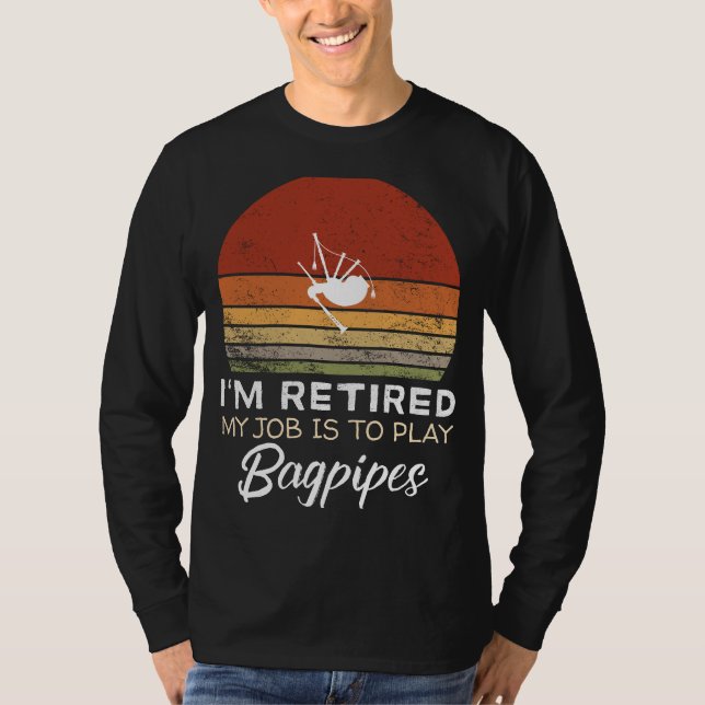 Camiseta Jugador de Bagpipes retirado Tee: Jubilación diver (Anverso)