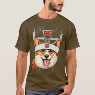 Camiseta Jugador de baloncesto Corgi Basketball Dog